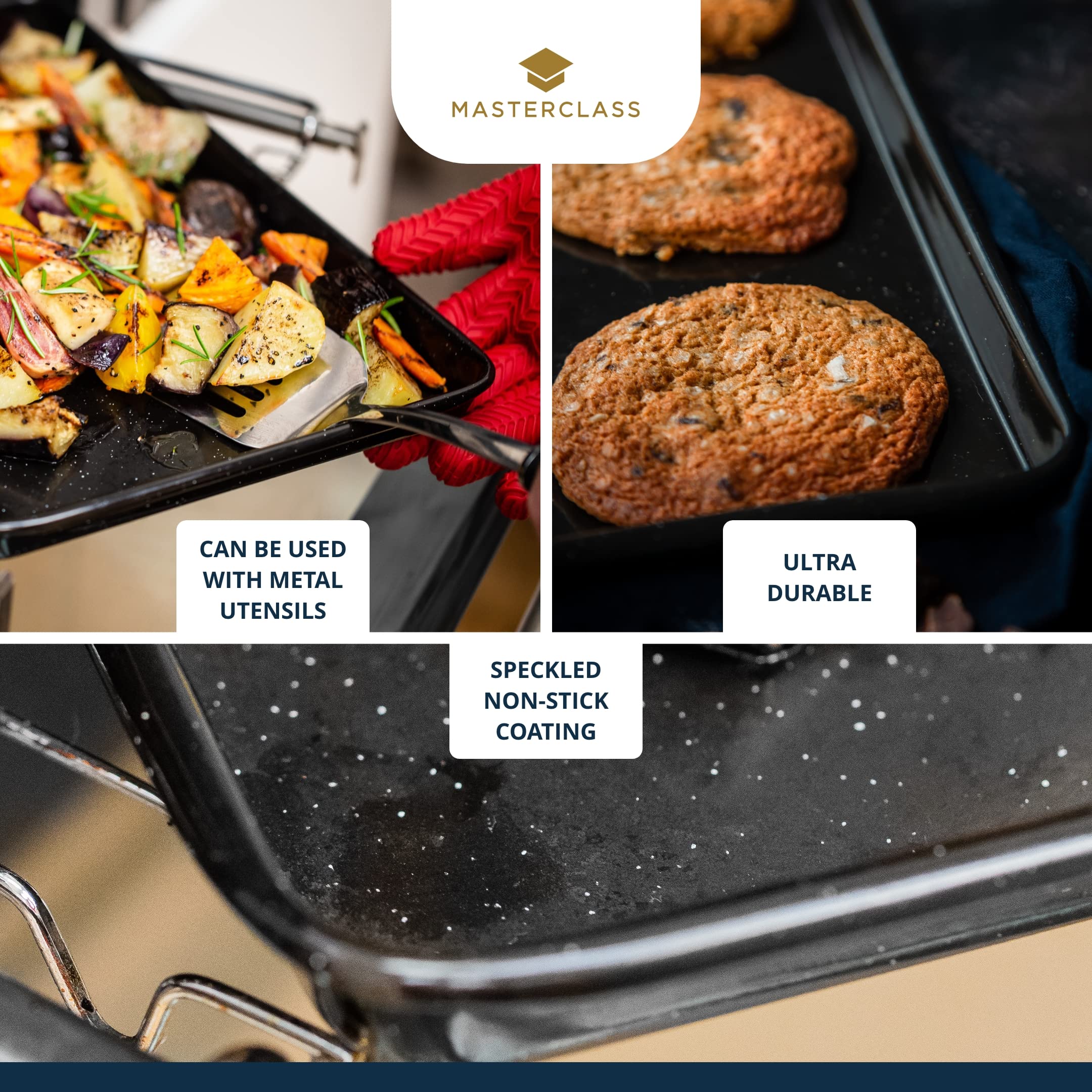 MasterClass Small Baking Tray - 24 x 18 cm | Scratch Resistant Vitreous Enamel | Induction Safe 4