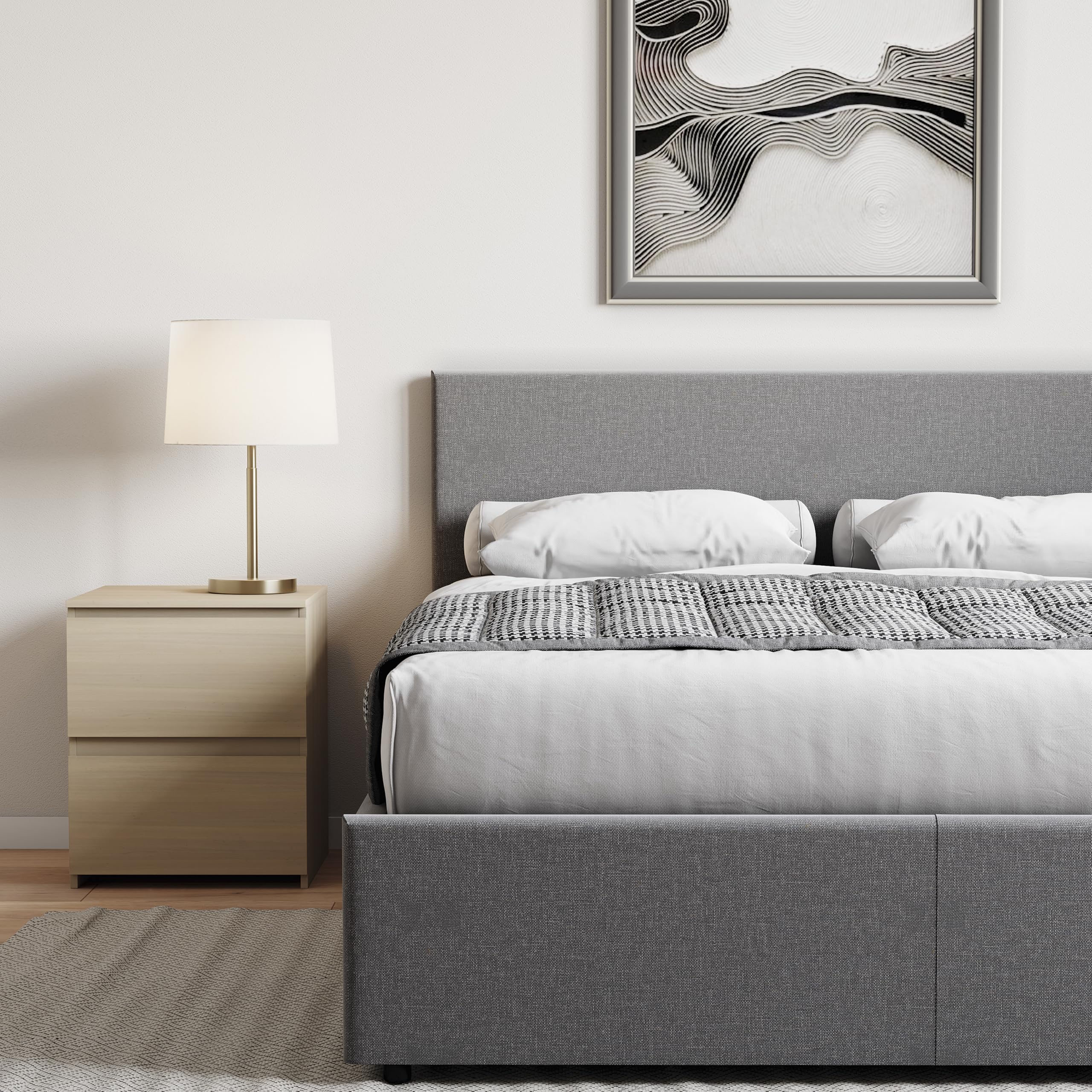 Vida Designs Veronica King Size Ottoman Bed Frame - Dark Grey Linen | 5 FT Storage Lift 6