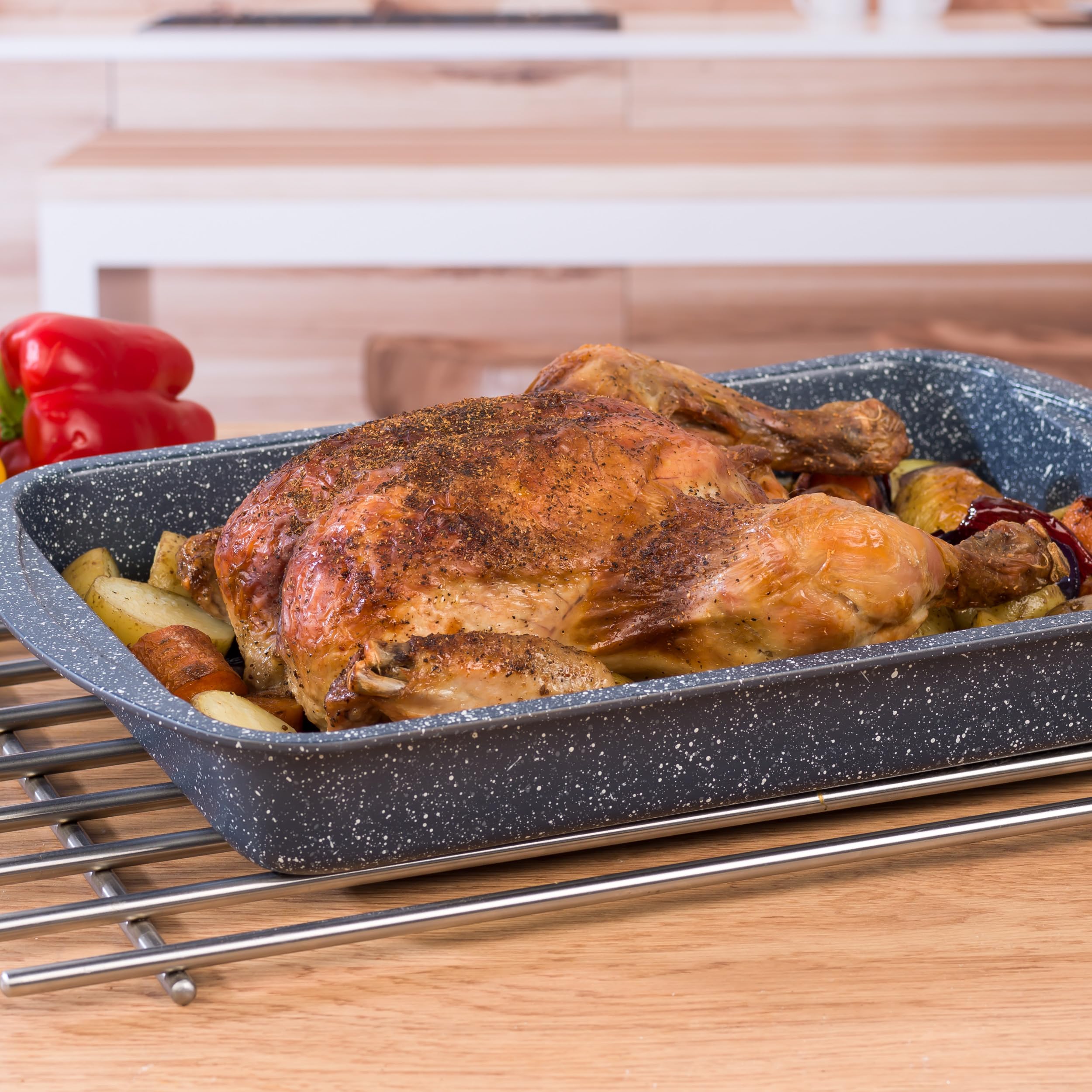 Russell Hobbs Set of 2 Roasting Pans - 38cm Carbon Steel, Non-Stick, Oven Safe to 220°C 7