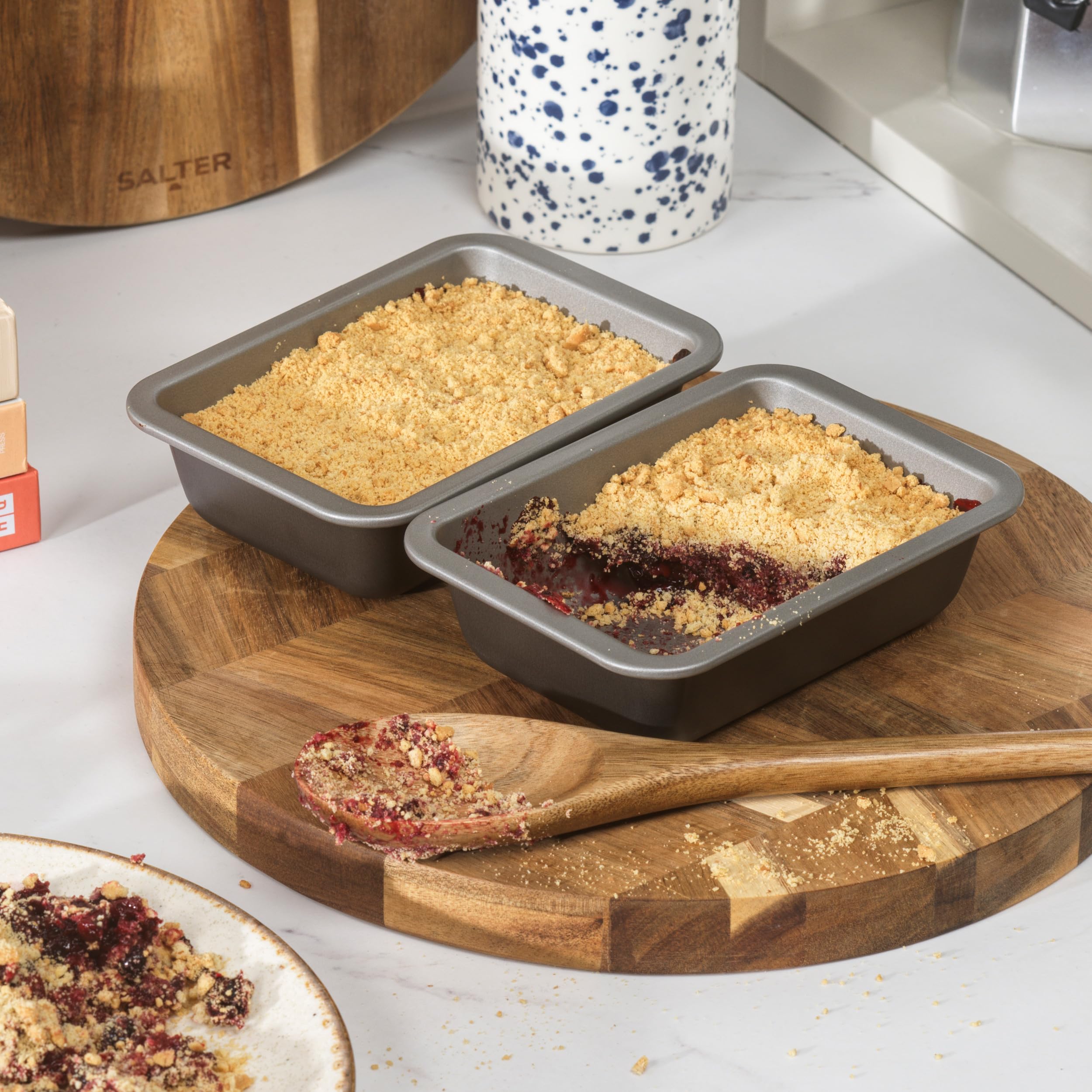 Salter Essentials 2-Piece Carbon Steel Deep Dish Baking Set | 16.5cm Rectangular 6