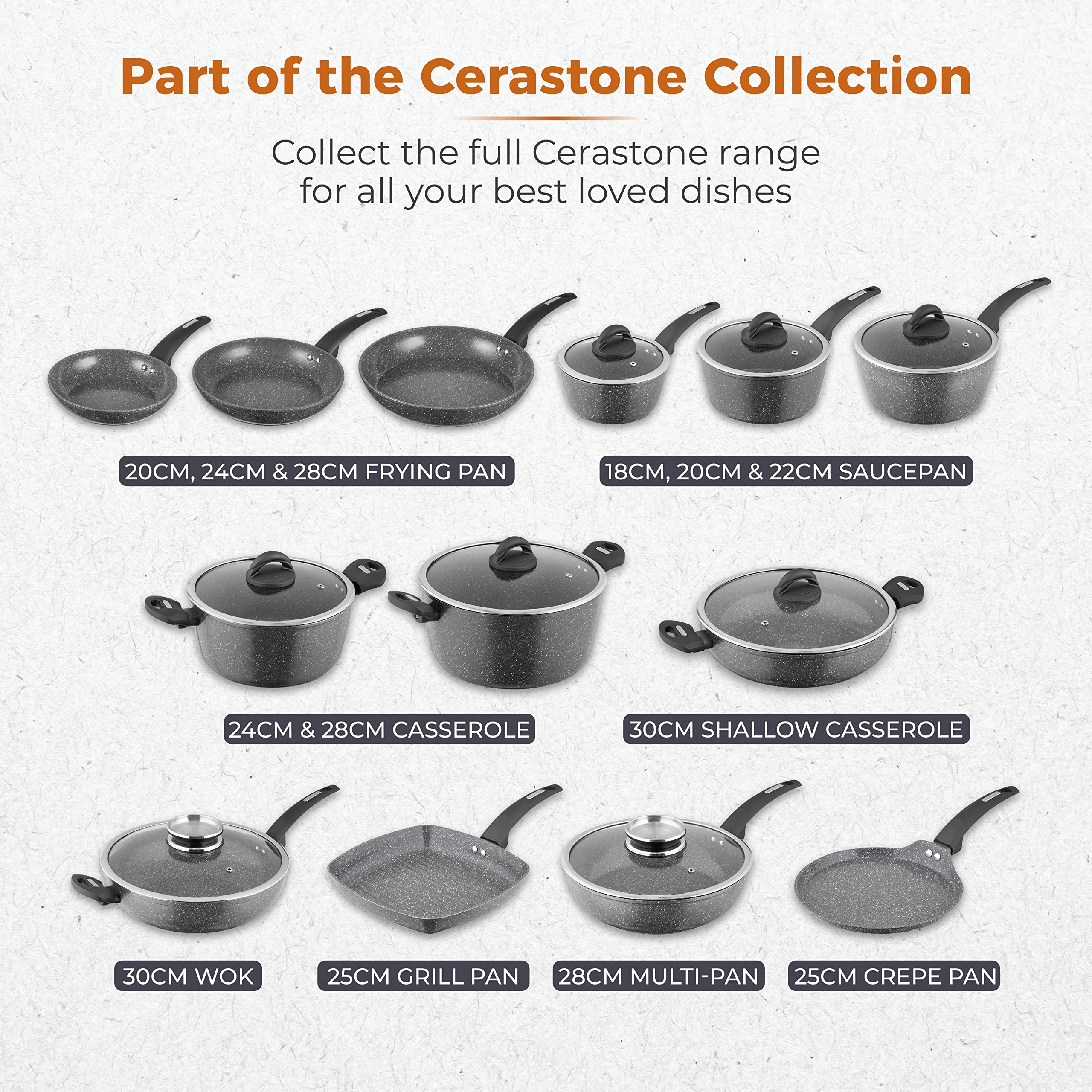 Tower T81219 Cerastone Forged Saucepan - 22cm Diameter | Non-Stick | Graphite 9