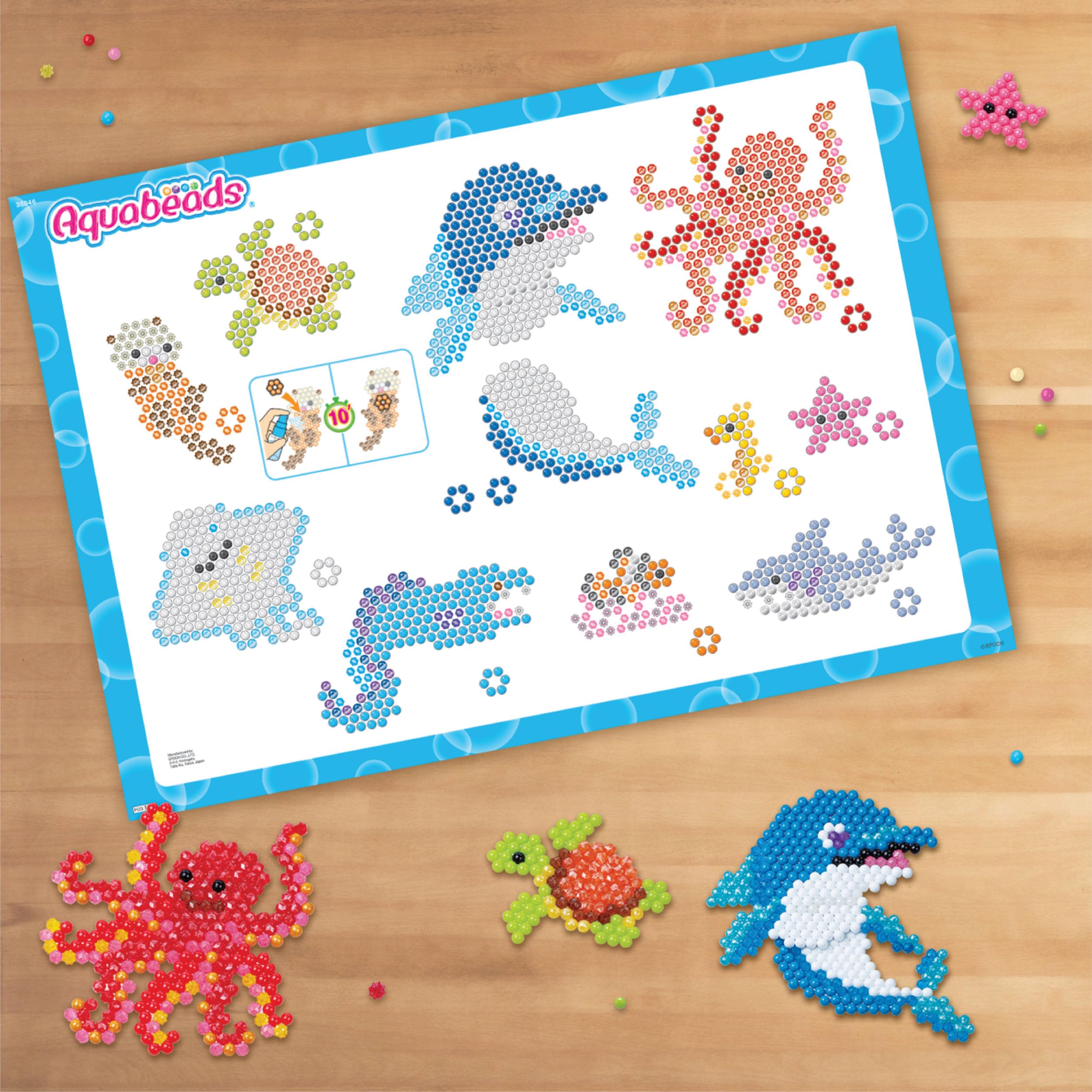 Aquabeads Ocean Splash Scene Beading Kit - 1500 Beads, 29 Colors | Ages 4+ 6