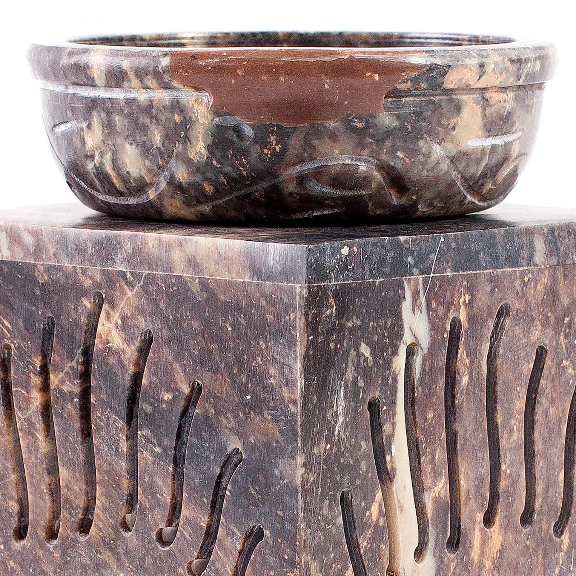 Mystic Moments Rising Sun Soapstone Oil Burner - Sliding Door Access | Brown | 3.0 x 3.0 x 4.0 Inches 4