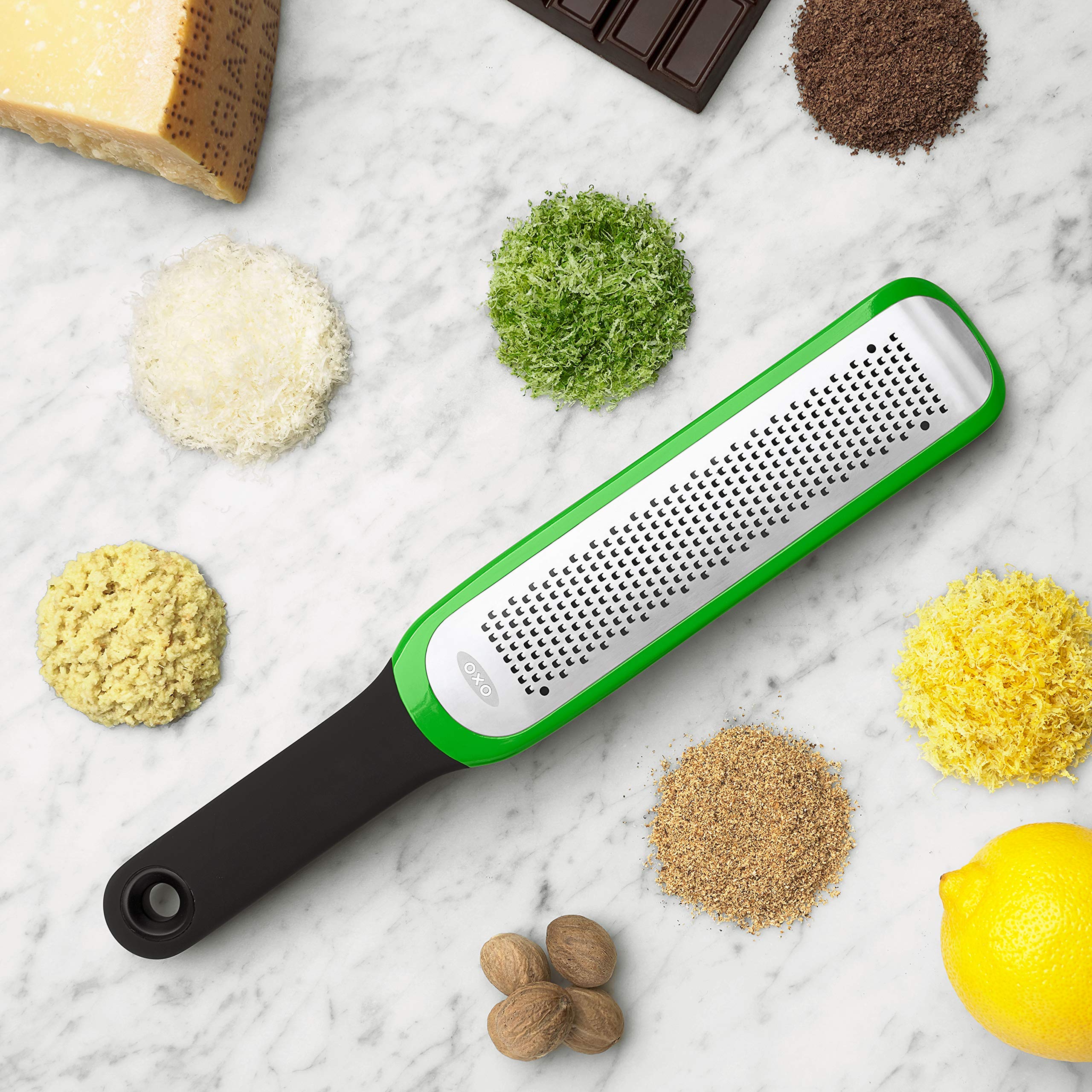 OXO Good Grips Etched Zester - Stainless Steel, Dishwasher Safe, Green 7