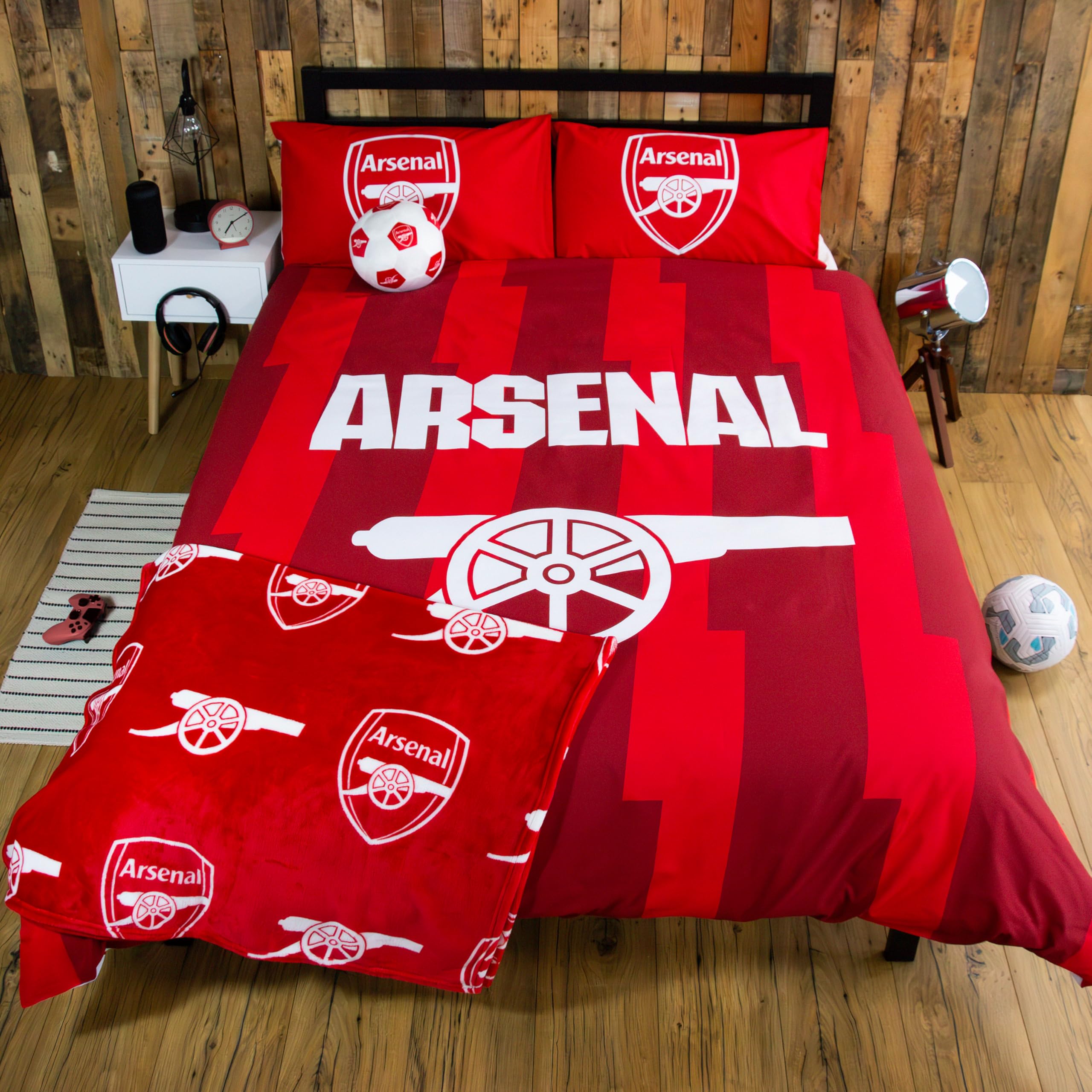 Character World Arsenal FC Official Double Duvet Cover Set | Reversible Red/White | Polycotton 4