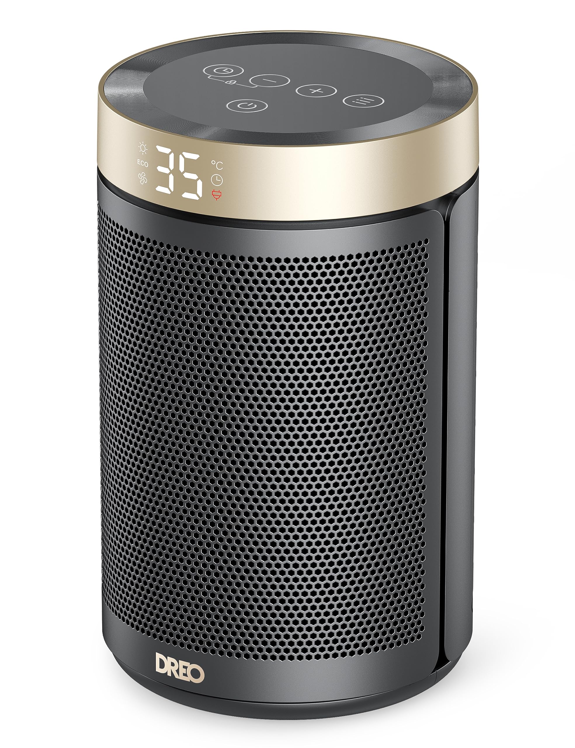 Dreo Electric Space Heater - 1500W, Silent Operation (34dB), Gold, Smart Thermostat Control