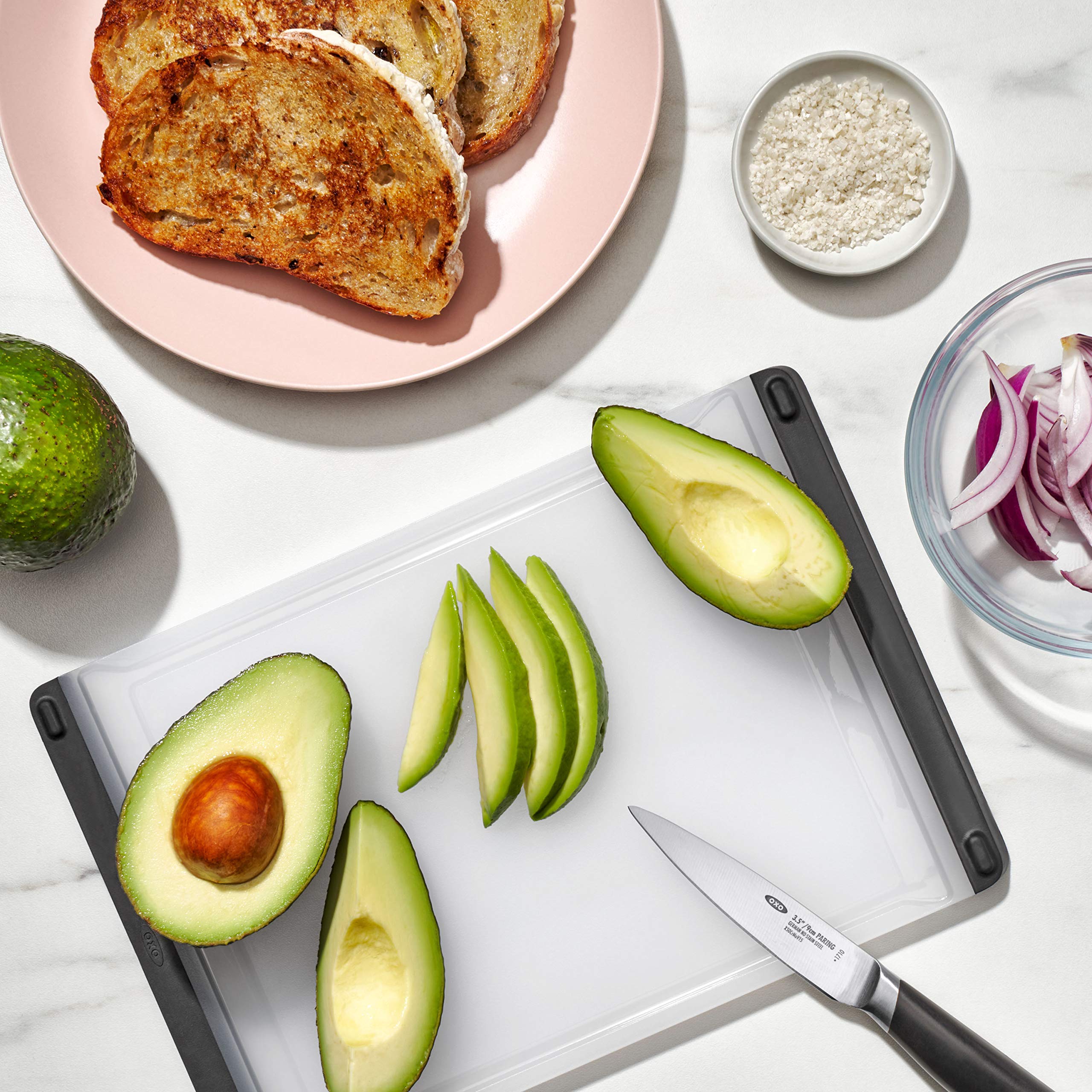 OXO Good Grips Prep Cutting Board - Compact 18.3cm x 27.3cm | Double-Sided Plastic | Dishwasher Safe 6