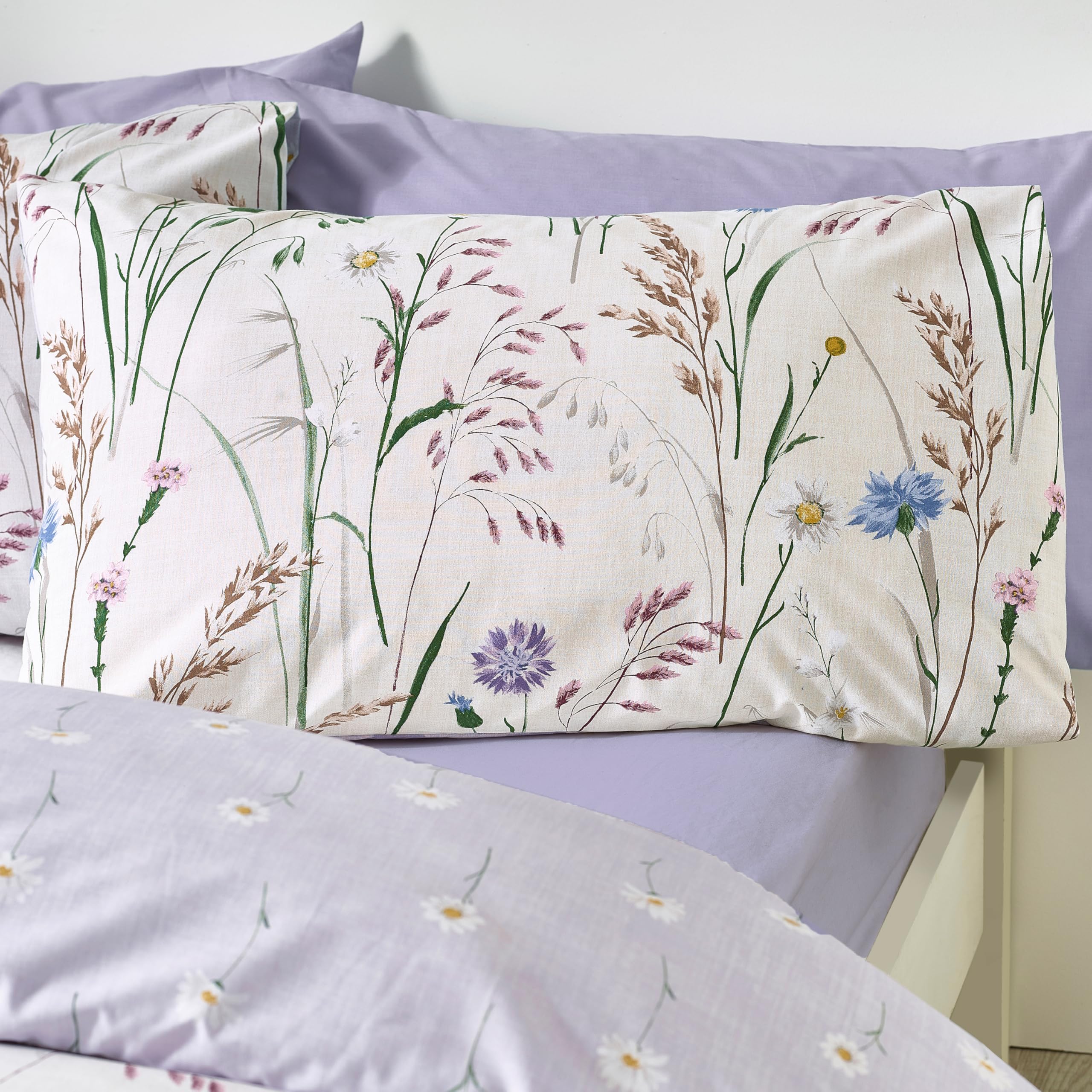 Catherine Lansfield Grasmere Floral Reversible King Duvet Cover Set | Lilac | Polycotton 3