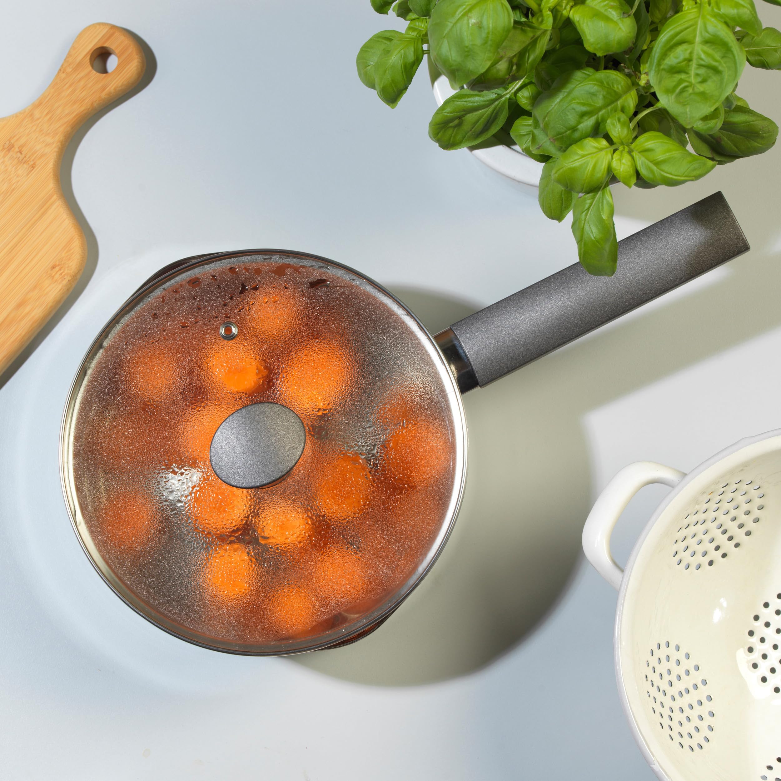 Russell Hobbs Excellence Collection 20 cm Stainless Steel Saucepan with Lid | Induction Compatible | Pouring Lip 7