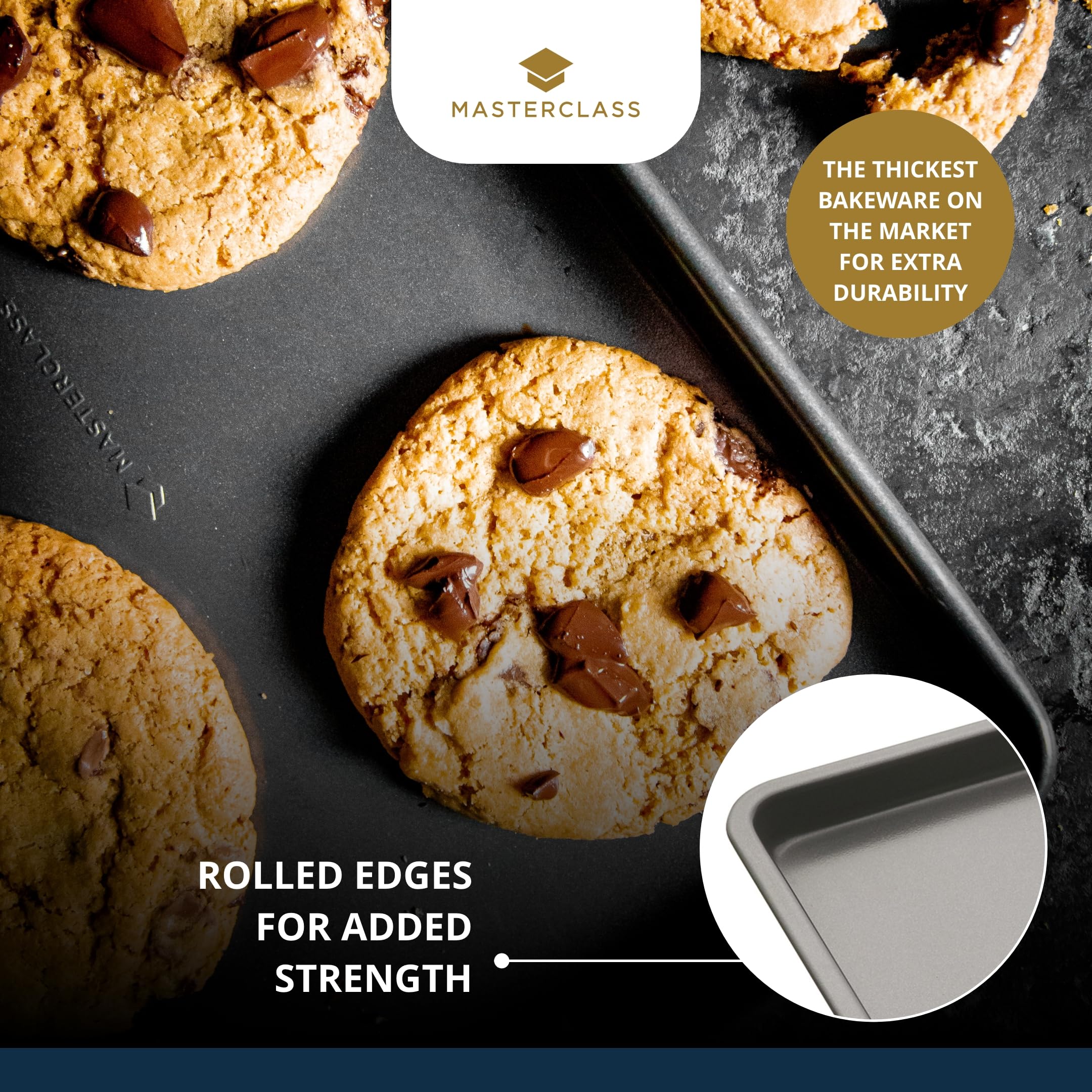 MasterClass Carbon Steel Non-Stick Baking Sheet | 35x25cm | Oven Safe to 220°C 7