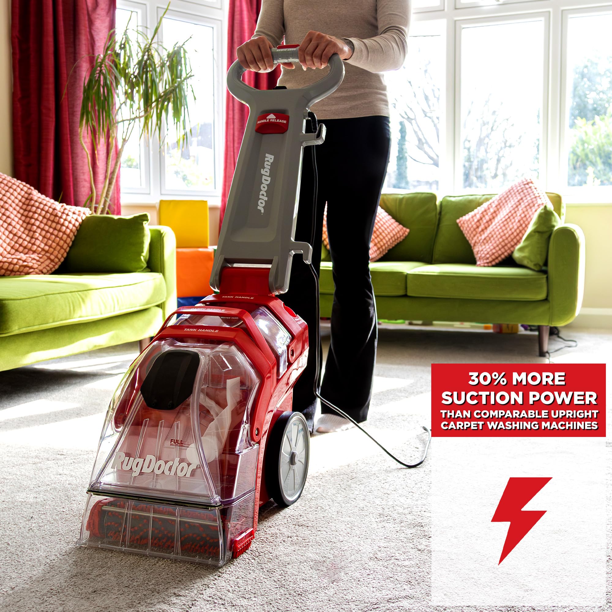 Rug Doctor Deep Carpet Cleaner 1093170 - 1300W Power | 4.2L Capacity | Red/Grey 2
