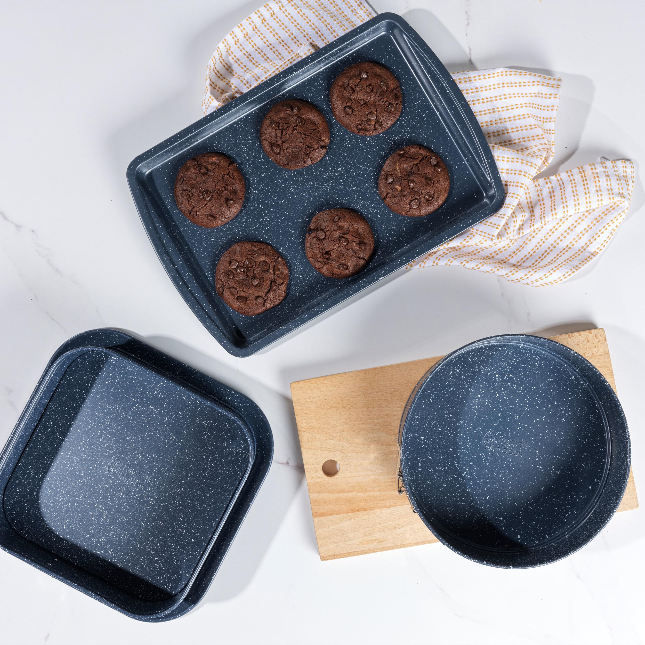 Russell Hobbs Nightfall 2pc Carbon Steel Roasting Pan Set - Non-Stick Stone, Oven Safe to 220°C 3