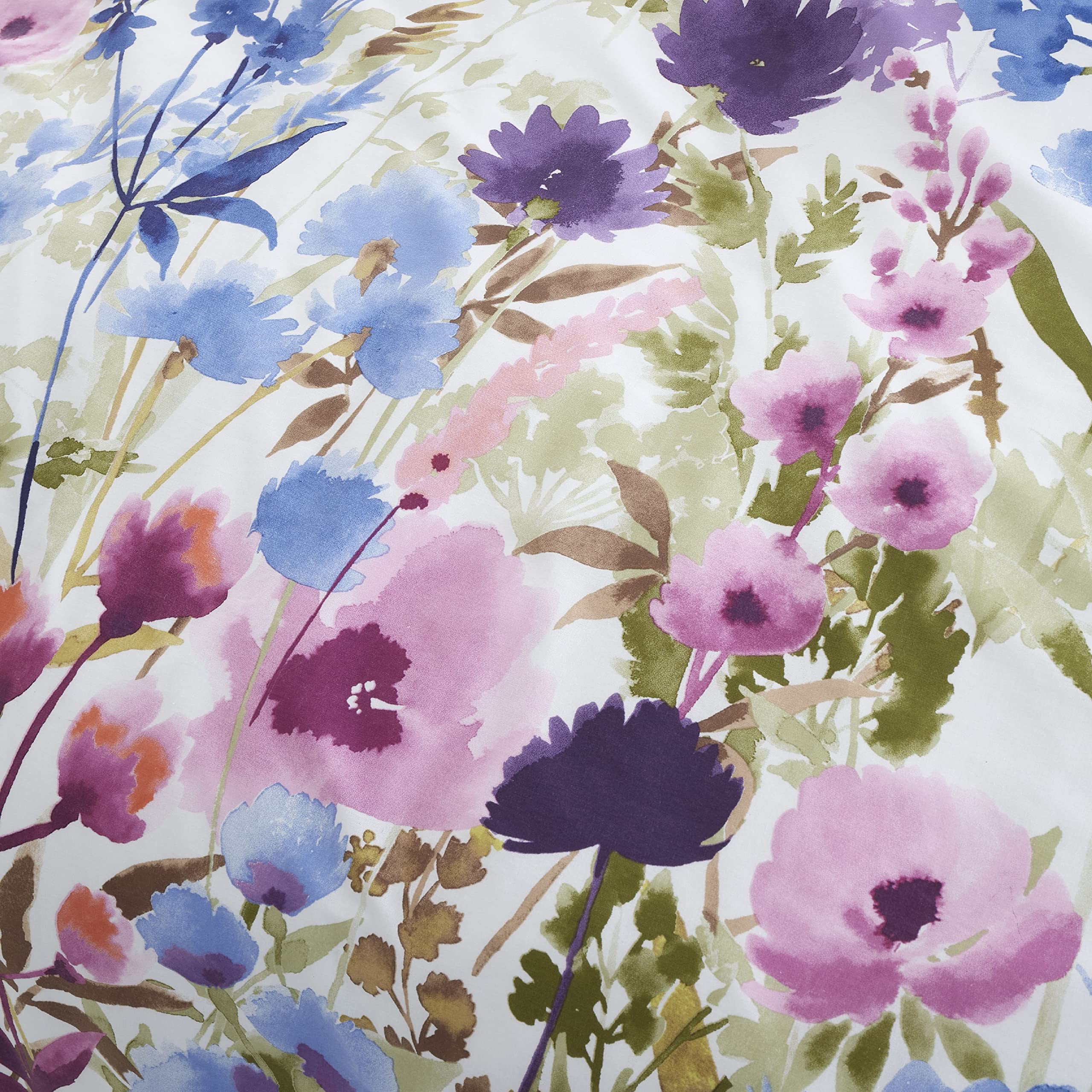 Catherine Lansfield Countryside Floral Single Duvet Cover Set | 52% Polyester 48% Cotton | Pink/Blue 4