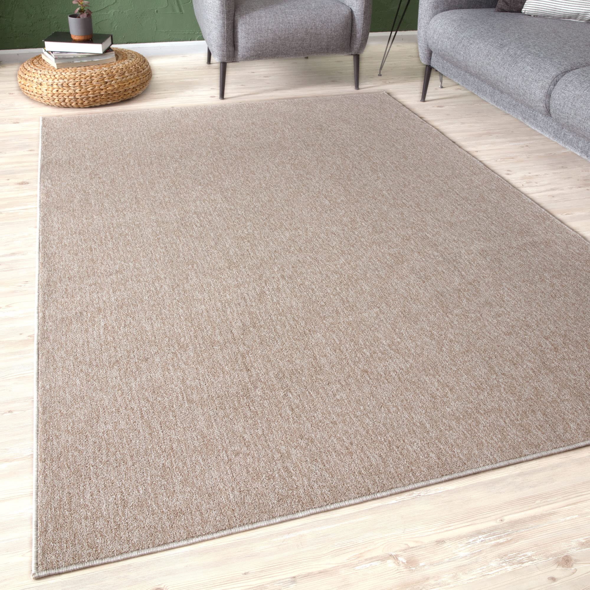 THE RUGS Low Pile Area Rug - Modern Indoor Style | 80 x 150 cm | Beige 1