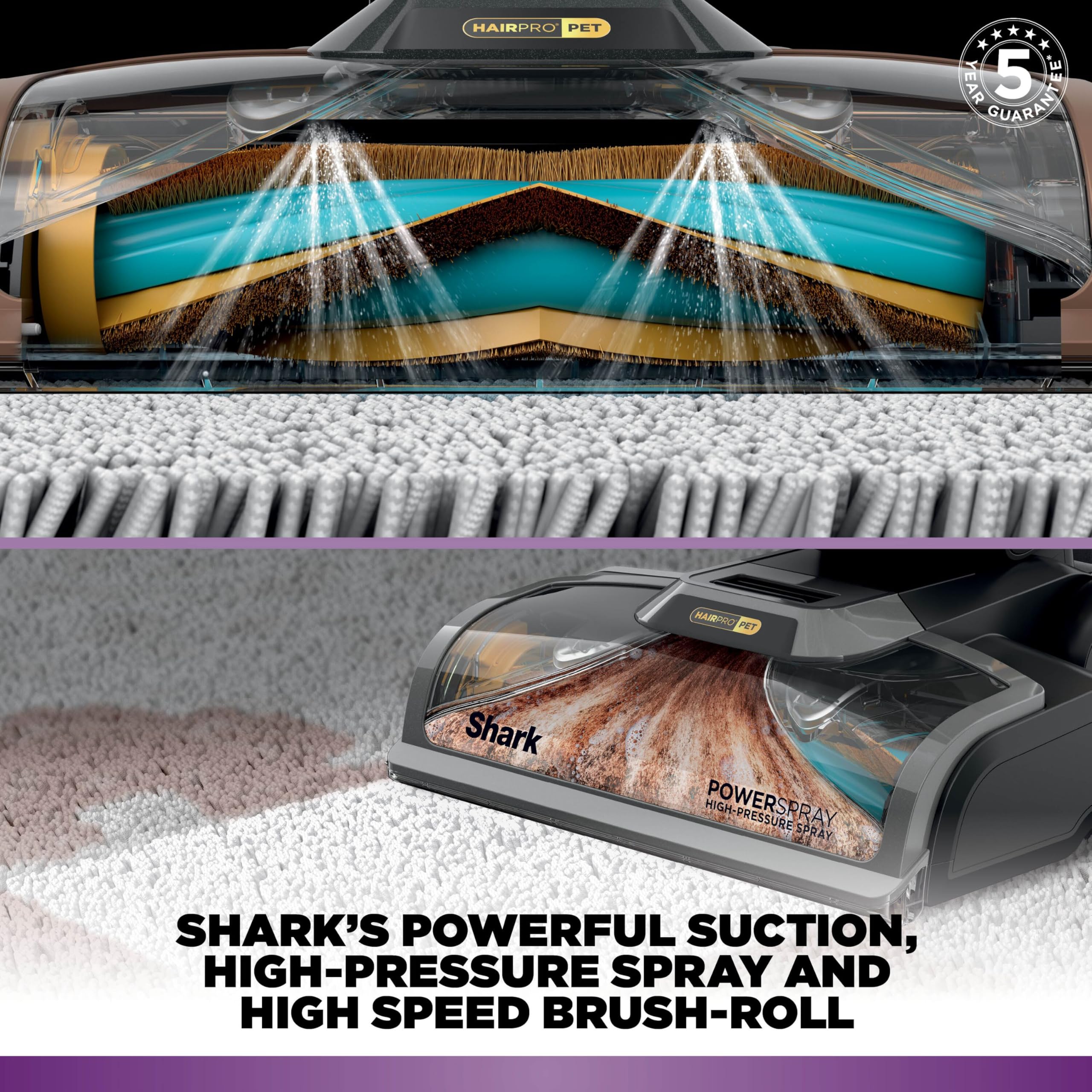 Shark CarpetXpert HairPro Pet Carpet Cleaner - Anti-Tangle | Built-In Spot Cleaner | 1000W 3