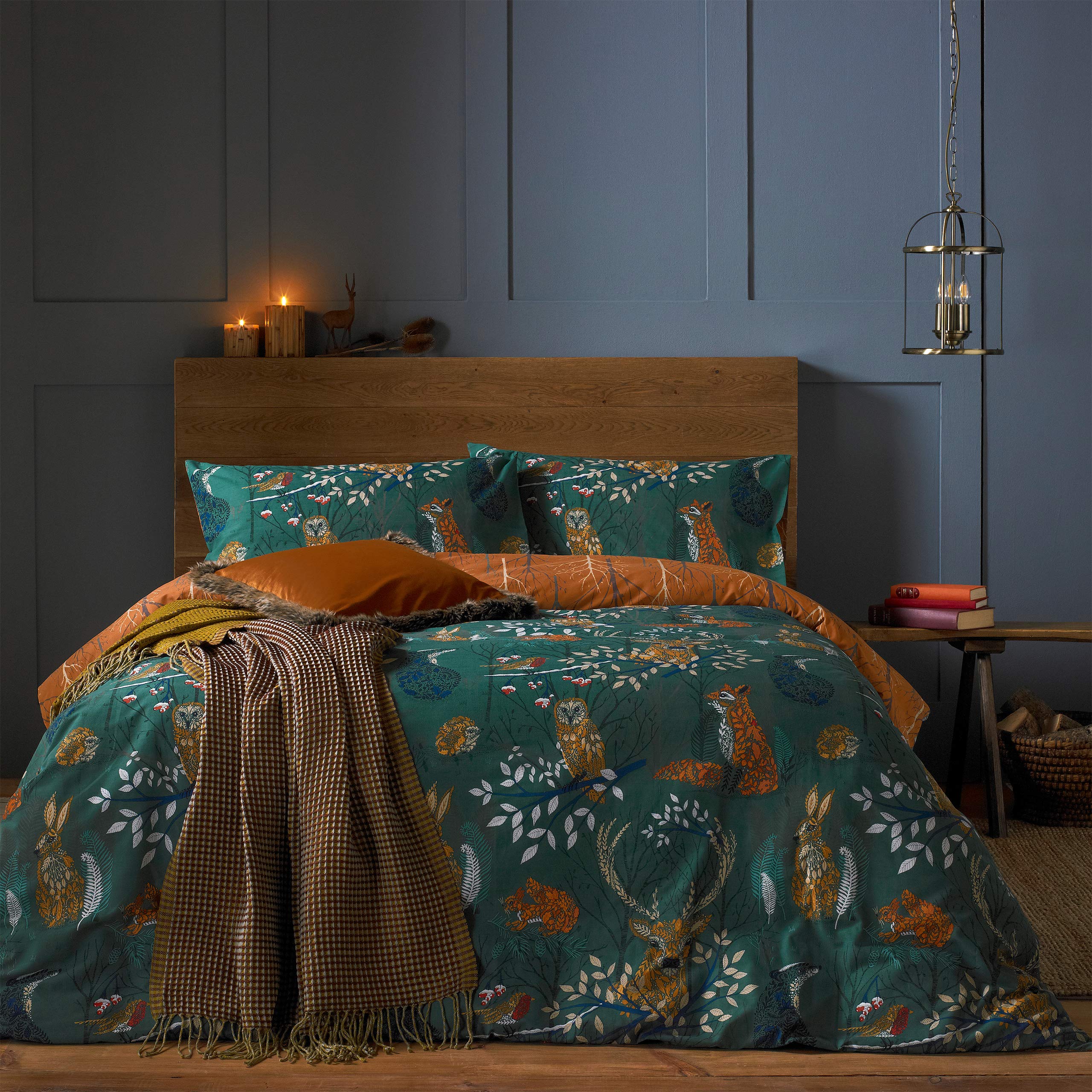 furn. Forest Fauna Woodland Duvet Set - Reversible Polycotton Blend | Super King | 3 Piece 1