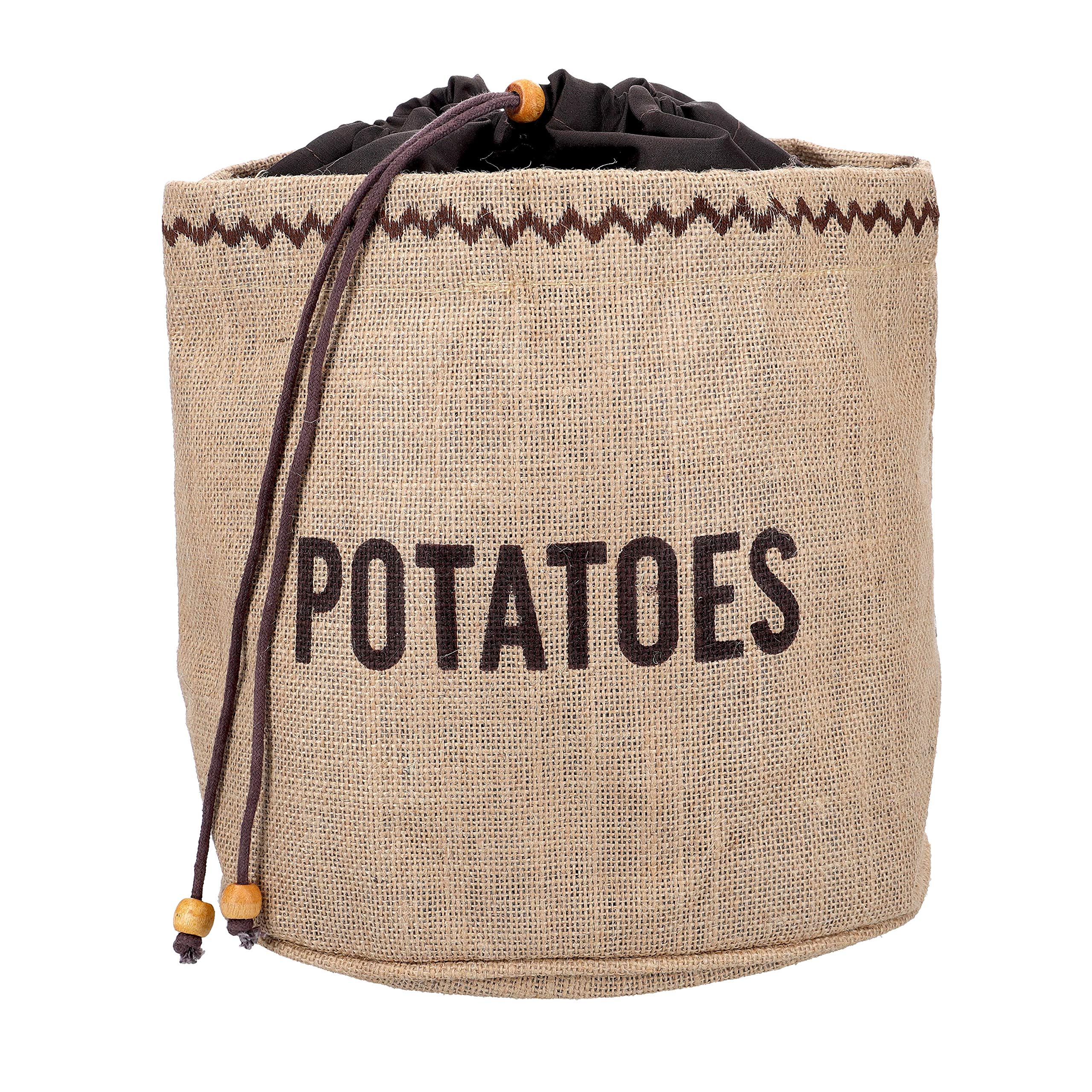 KitchenCraft Natural Elements Potato Storage Bag - Hessian with Blackout Lining | 24 x 24 cm | Brown 1