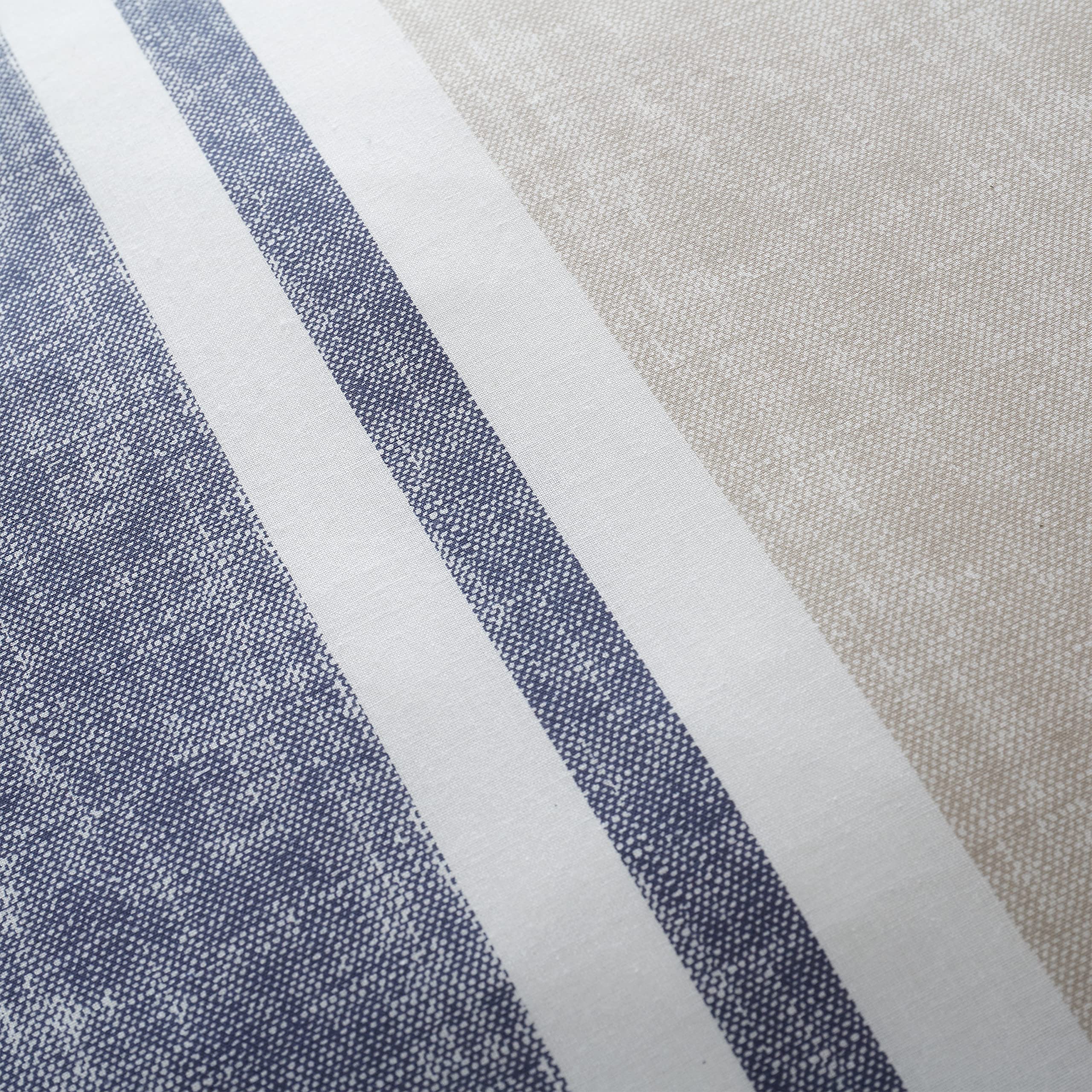 Catherine Lansfield Textured Banded Stripe Double Duvet Cover Set | Blue | Polycotton 4