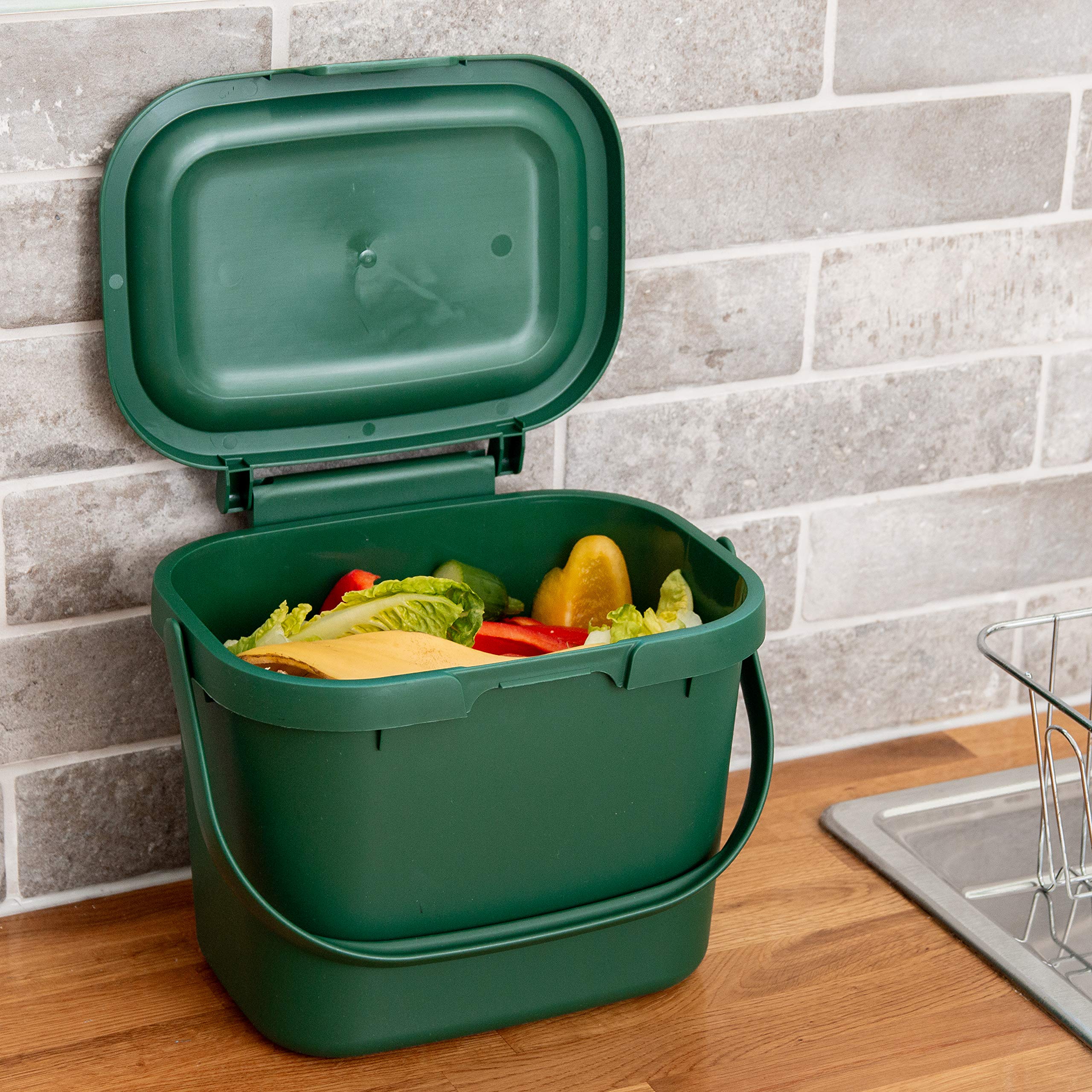 Addis Everyday Kitchen Food Waste Compost Caddy Bin - 4.5L Capacity | Pomegranate | BPA Free 3