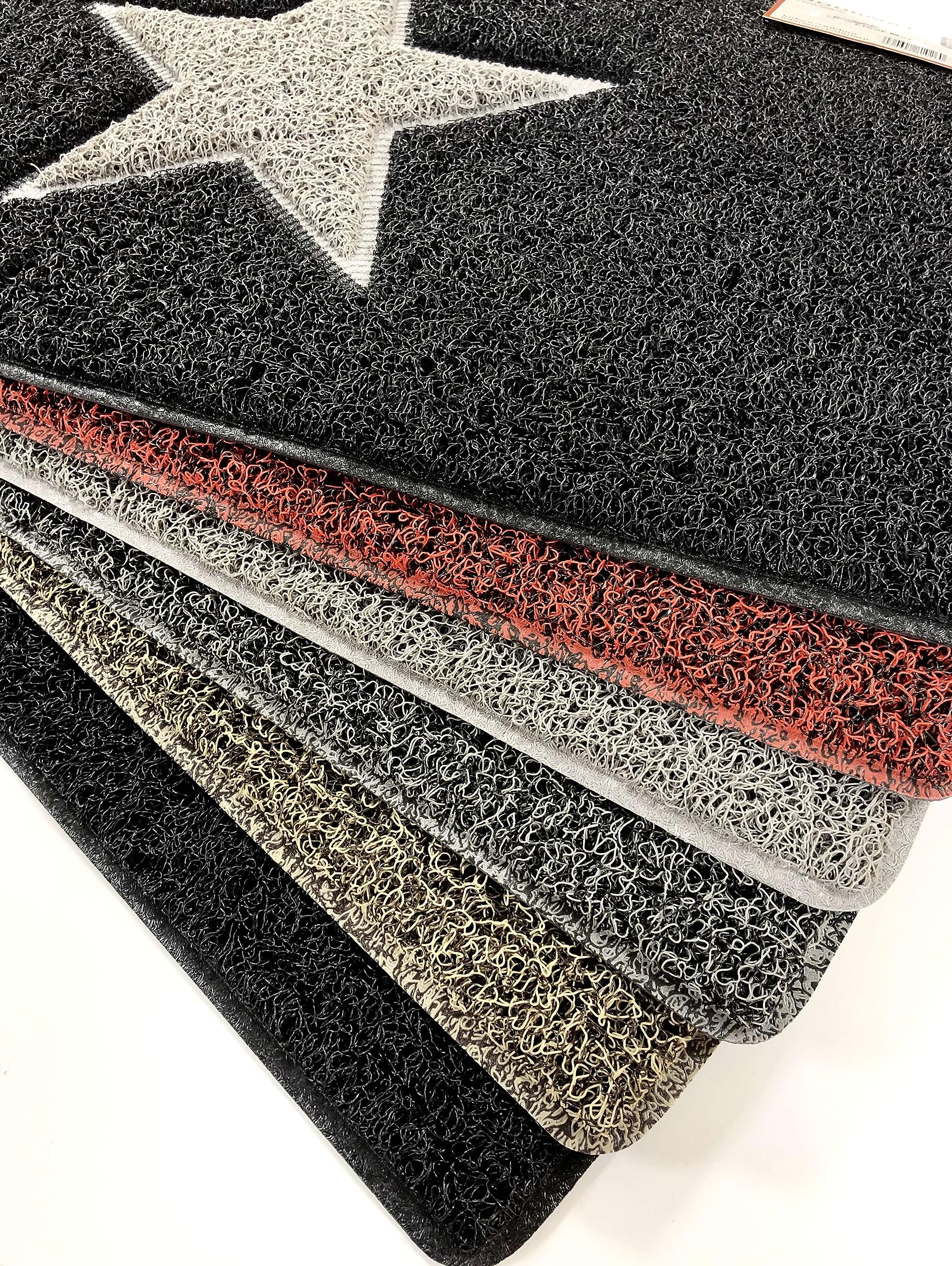 Nicoman STAR Door Mat - Commercial Grade Dirt Trapper | Black/Grey Star | 44 x 75 cm Vinyl 4