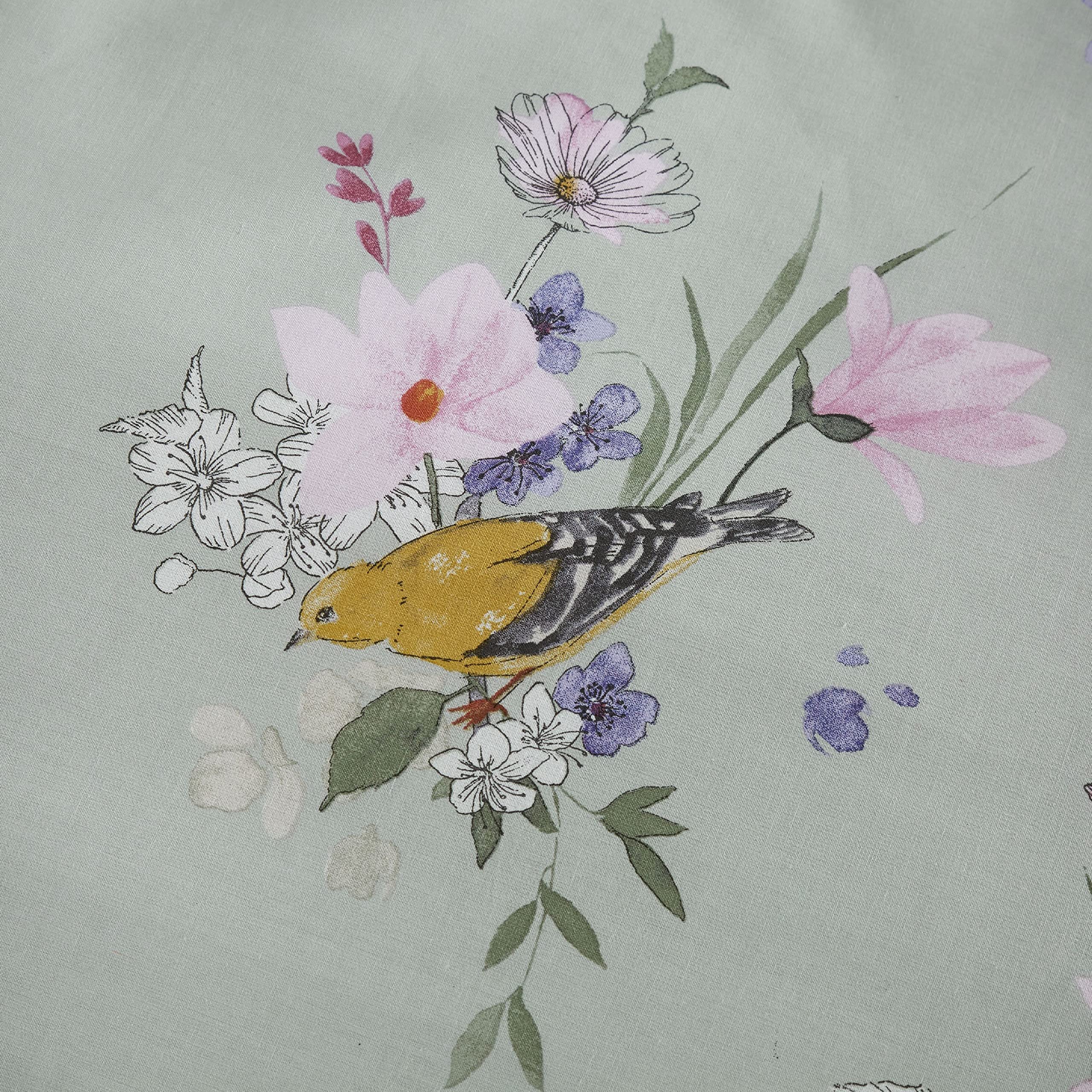 Catherine Lansfield Songbird Duvet Cover Set | King Size | Sage Green | Polycotton 4