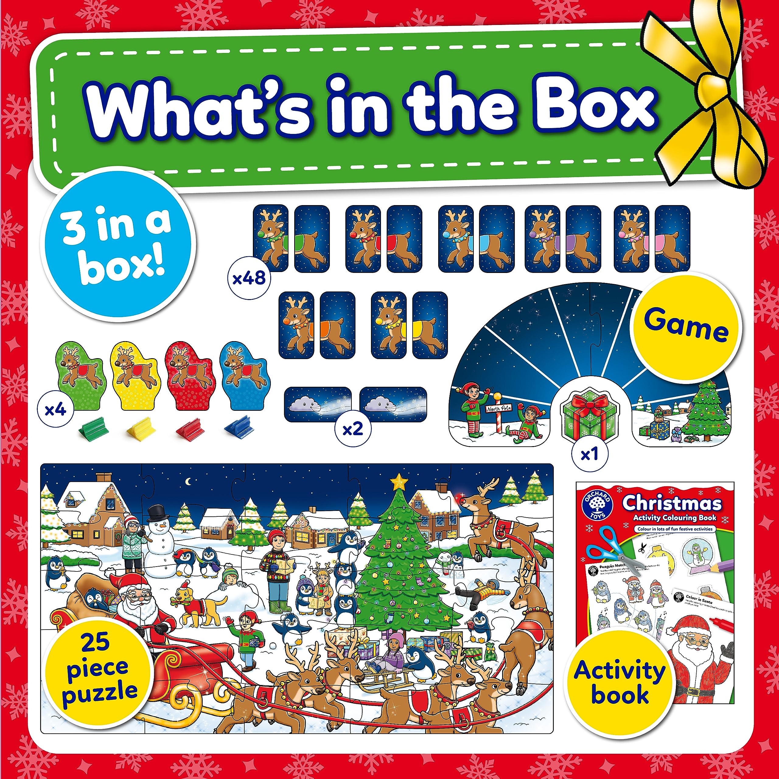 Orchard Toys Christmas Eve Box - Game, 25-Piece Jigsaw & Activity Book for Ages 3-6 2