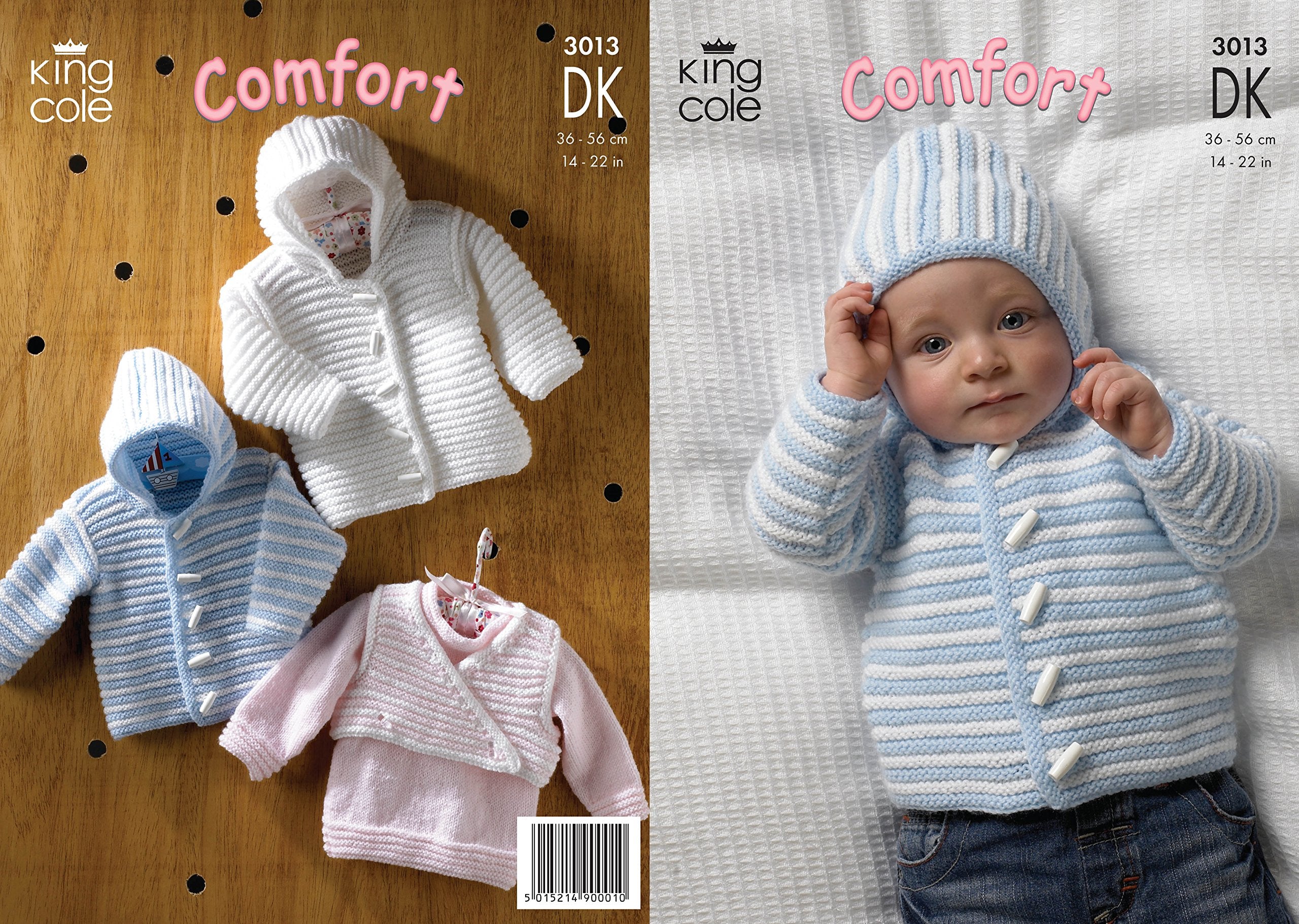 King Cole Baby Comfort DK Knitting Pattern 3013 | Sizes 14'-22' Chest 1