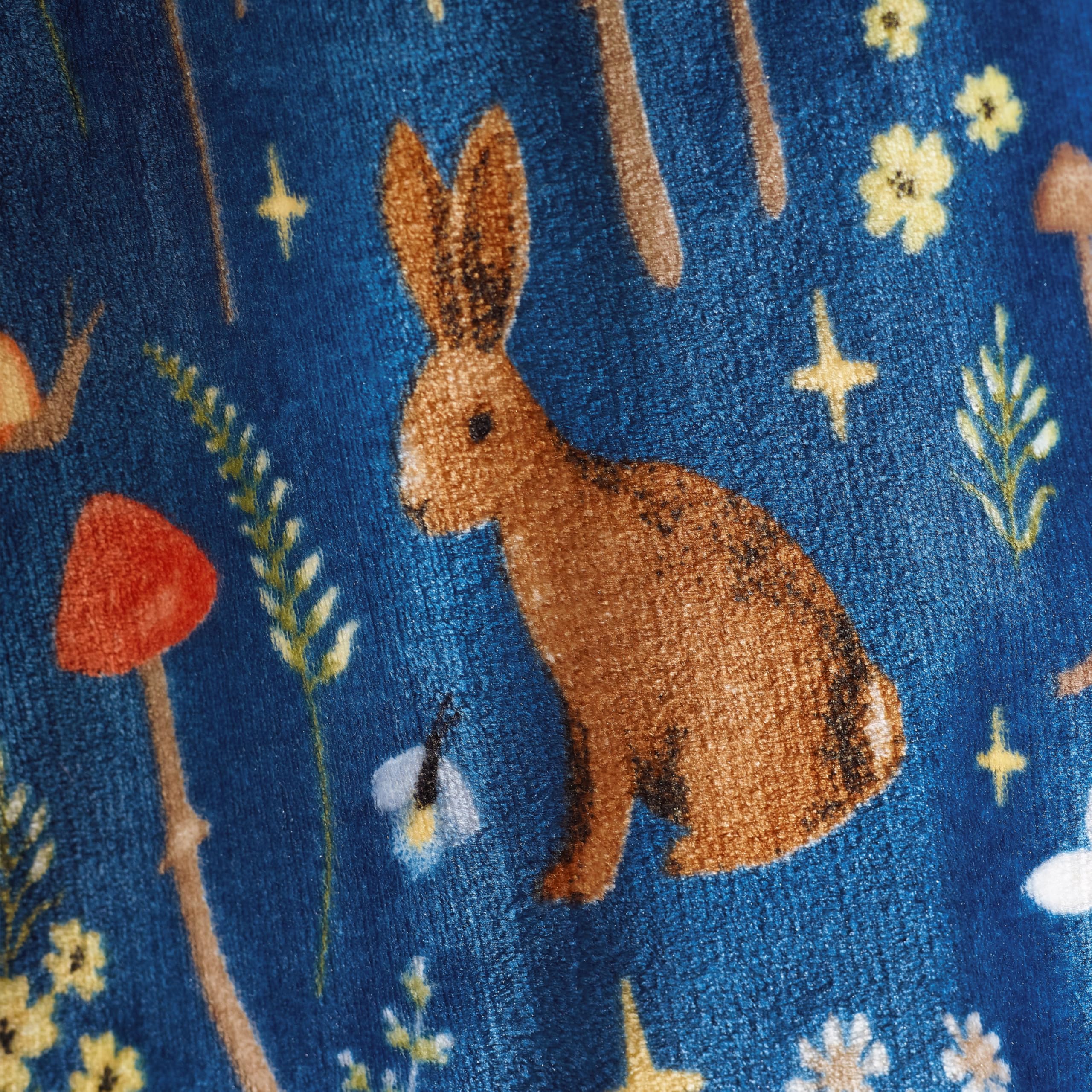 Catherine Lansfield Enchanted Twilight Animals Cosy Fleece Throw - 130x170cm Navy Blue