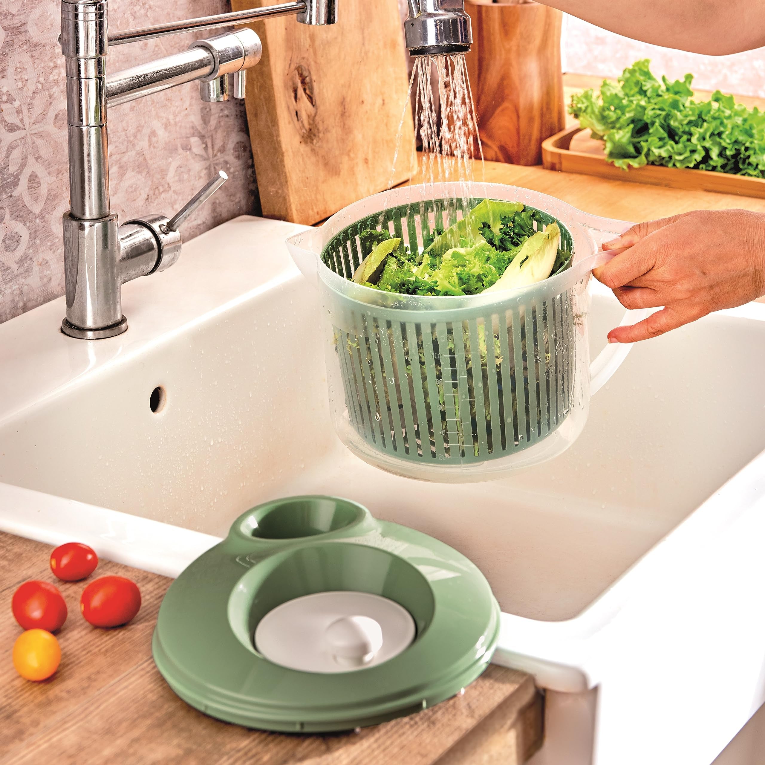 Snips Wash & Dry Salad Spinner - 3 Liters Capacity | Ergonomic Handle | Dishwasher Safe 6